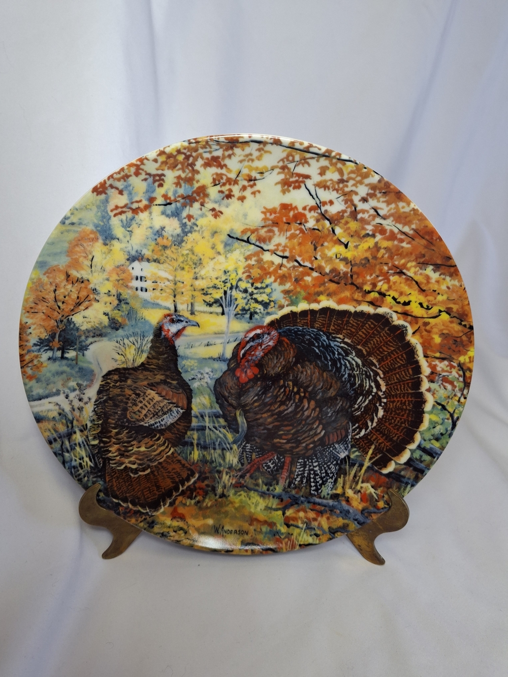 1987 4th Issue The Wild Turkey 8.5" Plate Upland Birds North America Series